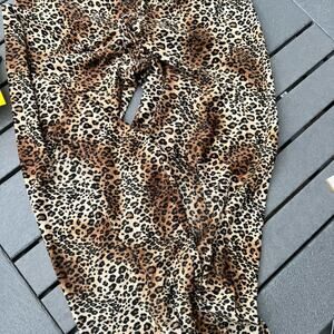 Leopard elastic waist pajama pants, women's size 28” waist